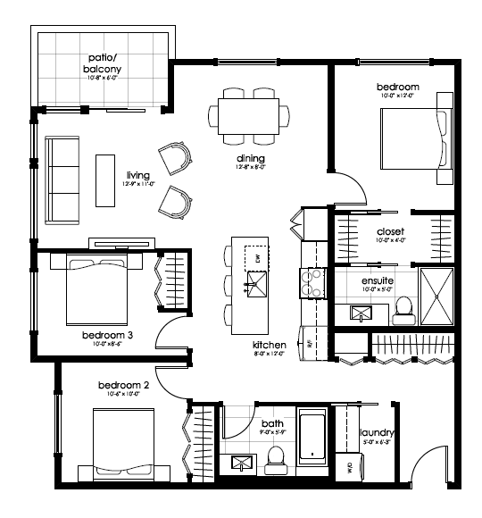 Plan Type E  Floorplan